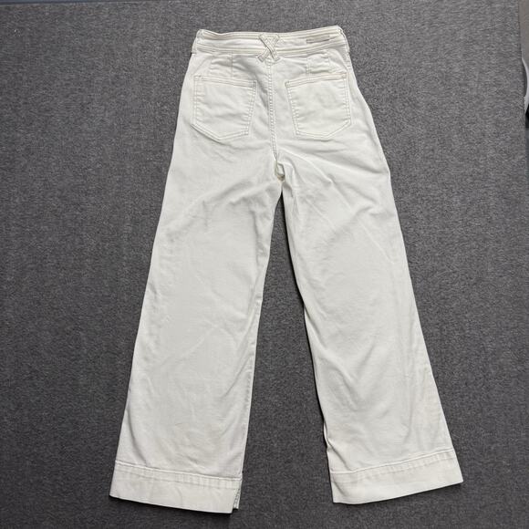 Pilcro and the Letterpress Wide Leg Pants Womens 27 White Anthropologie Buttons - Picture 5 of 10